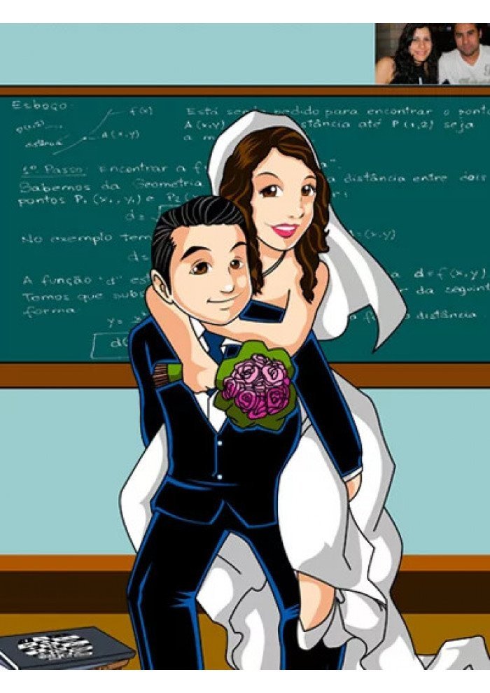 Caricatura em mangá vetor de casamento — Escola de Mangá Japan Sunset