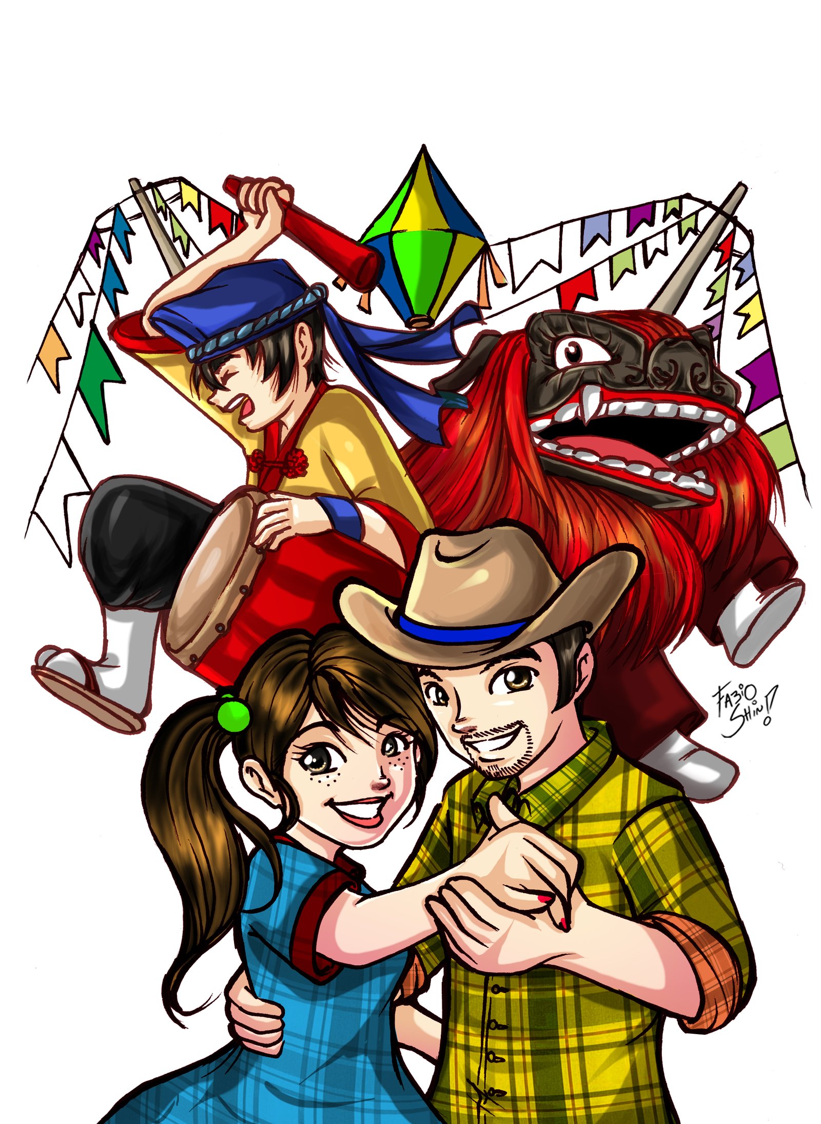 Festa Junina Japonesa por Fabio Shin! - Escola de Mangá Japan Sunset