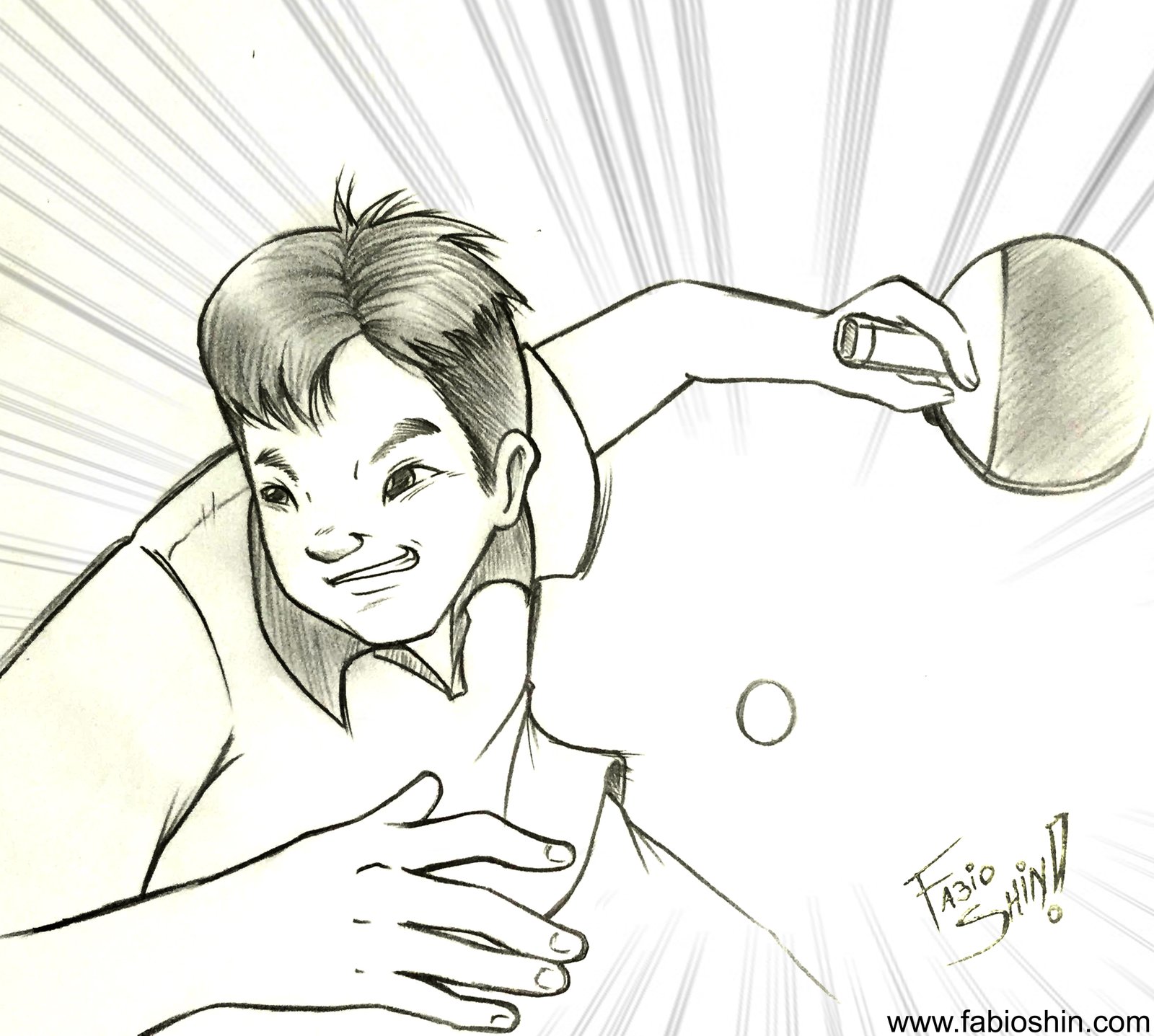 Hugo Hoyama em mangá por Fabio Shin! - Escola de Mangá Japan Sunset