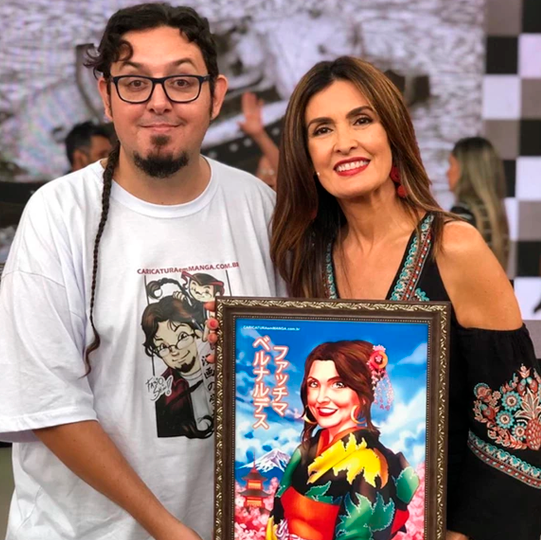 Fabio Shin com Fátima Bernardes