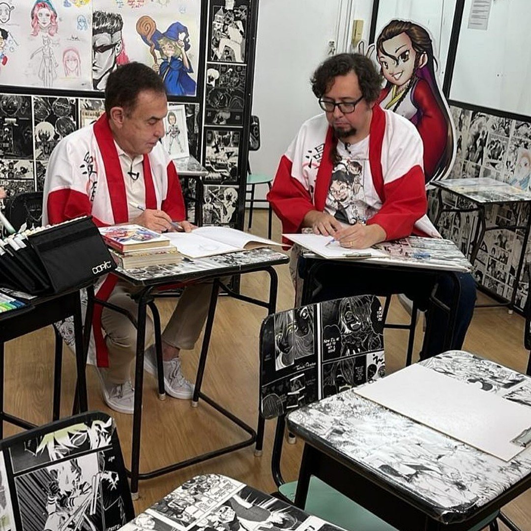 Fabio Shin com Amaury Jr. — Escola de Mangá Japan Sunset