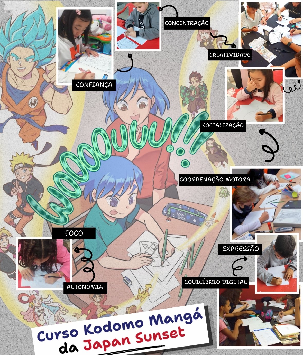 Criança desenhando mangá