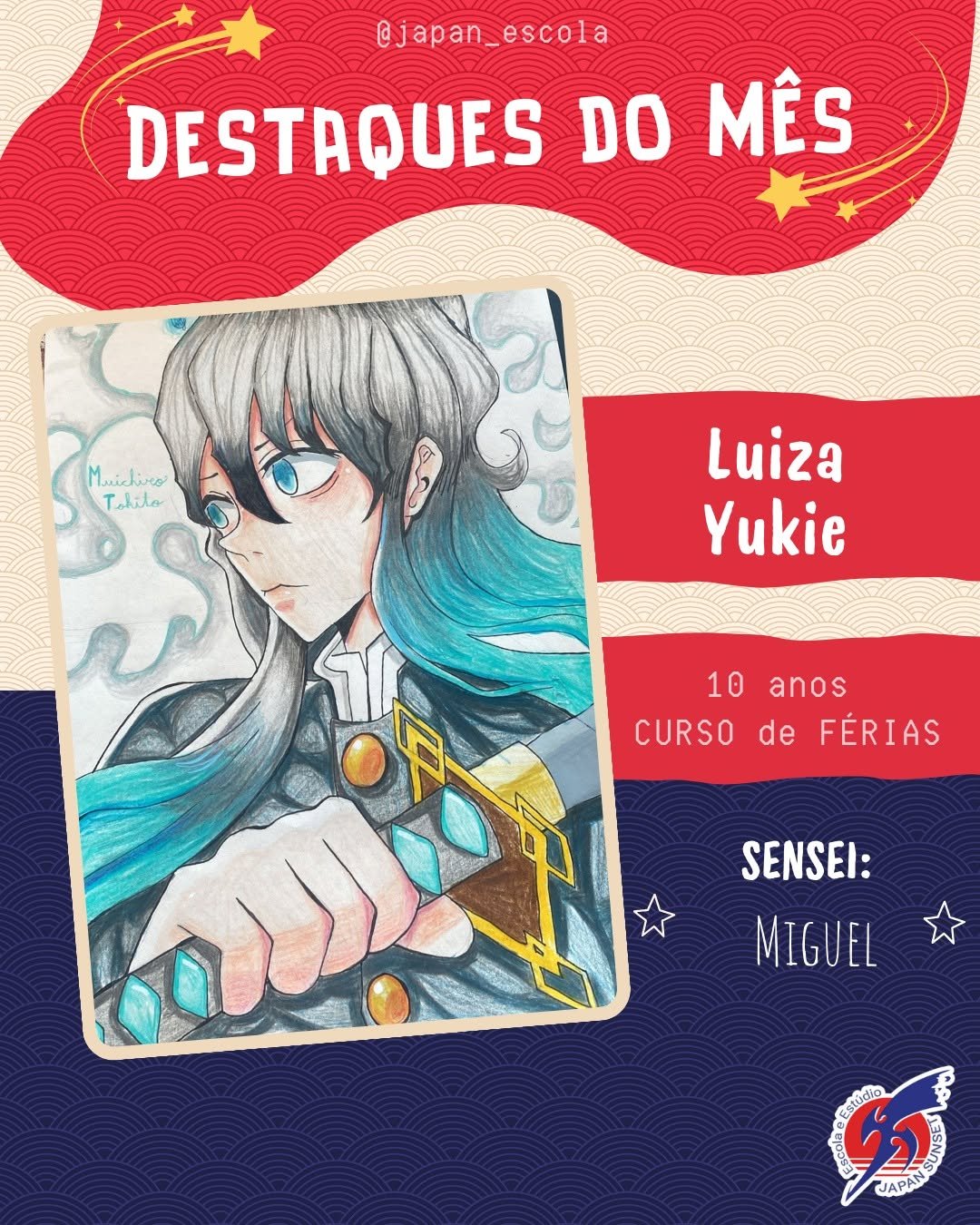 Criança desenhando mangá em aula Kodomo — Escola de Mangá Japan Sunset
