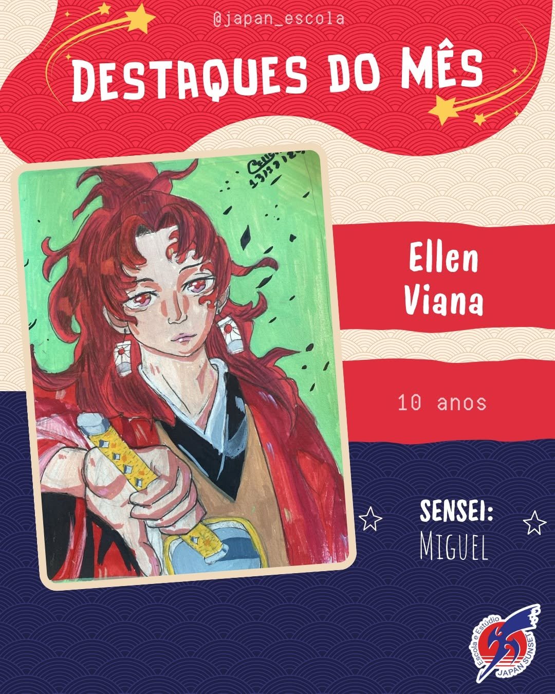 Criança desenhando mangá em aula Kodomo — Escola de Mangá Japan Sunset