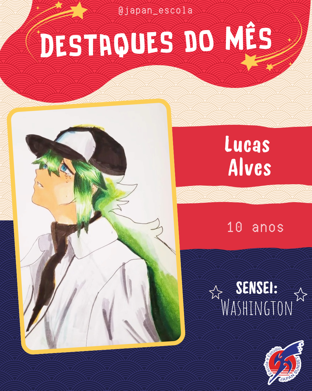 Criança desenhando mangá em aula Kodomo — Escola de Mangá Japan Sunset