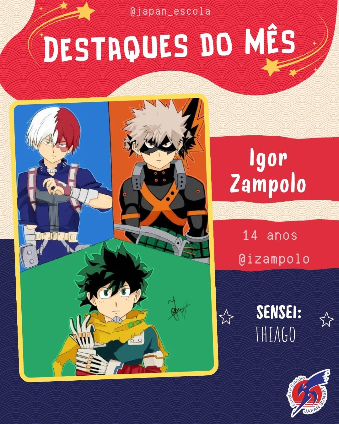 Trabalho de aluno — Escola de Mangá Japan Sunset
