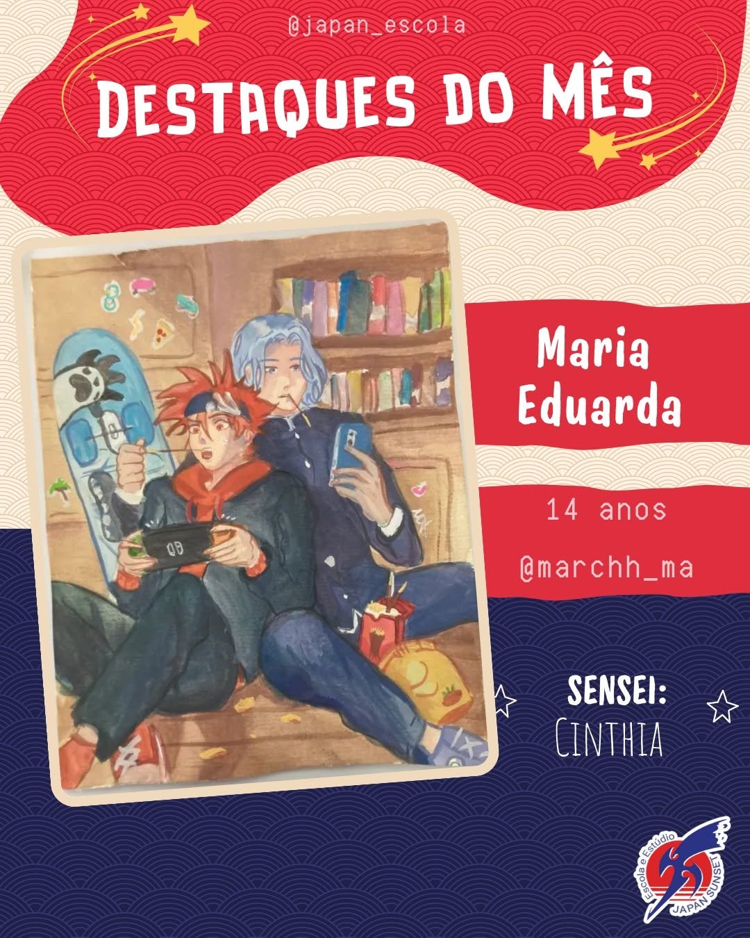 Trabalho de aluno — Escola de Mangá Japan Sunset